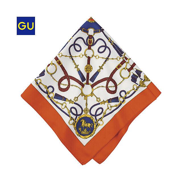 GU(ジーユー)の【美人百花掲載】GU スカーフ オレンジ レディースのファッション小物(バンダナ/スカーフ)の商品写真