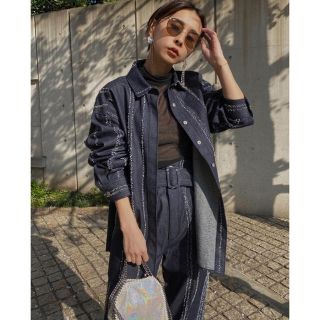 アメリヴィンテージ(Ameri VINTAGE)のAmeri Vintage NEEDLE STRIPE DENIM SHIRT(Gジャン/デニムジャケット)