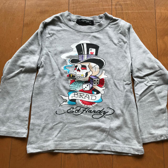 Ed Hardy(エドハーディー)の長袖110 ガイコツ柄 キッズ/ベビー/マタニティのキッズ服男の子用(90cm~)(Tシャツ/カットソー)の商品写真