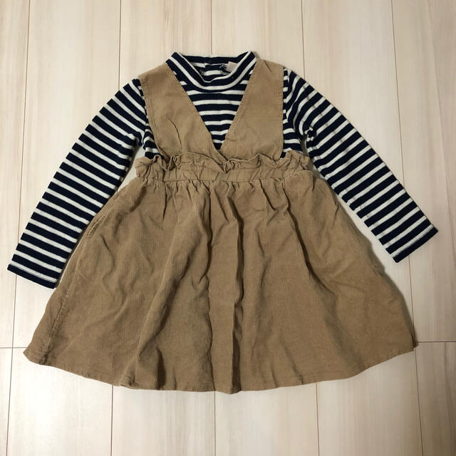 petit main(プティマイン)のプティマイン  ボーダーワンピース　110 キッズ/ベビー/マタニティのキッズ服女の子用(90cm~)(ワンピース)の商品写真