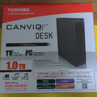 トウシバ(東芝)のTOSHIBA HD-ED10TK　外付けハードディスク　1TB(PC周辺機器)