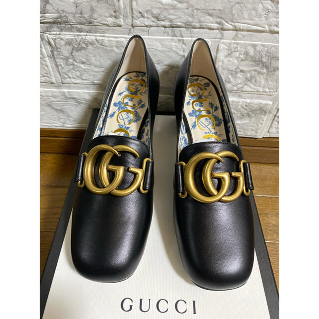 Gucci(グッチ)のGUCCIビットパンプススクエアパンプス花柄 レディースの靴/シューズ(ハイヒール/パンプス)の商品写真