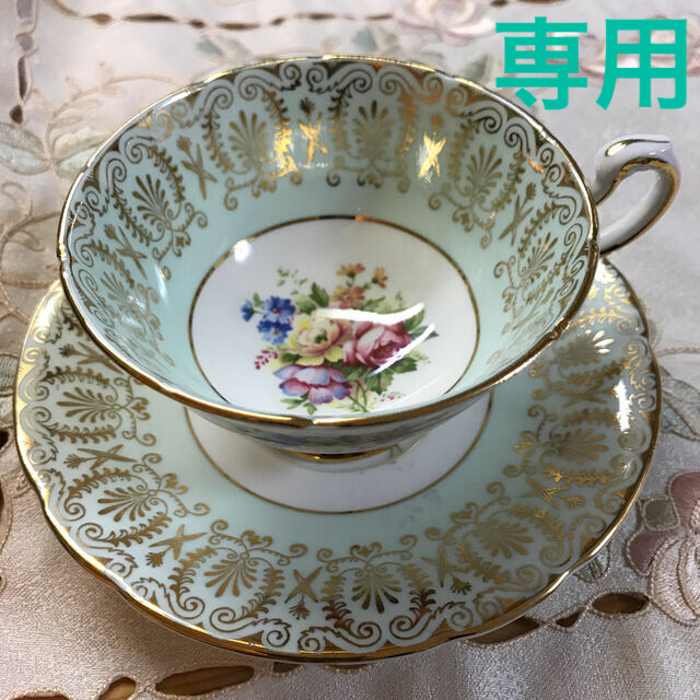専用 パラゴン paragon パステルグリーン 金彩 カップ&ソーサー 美品