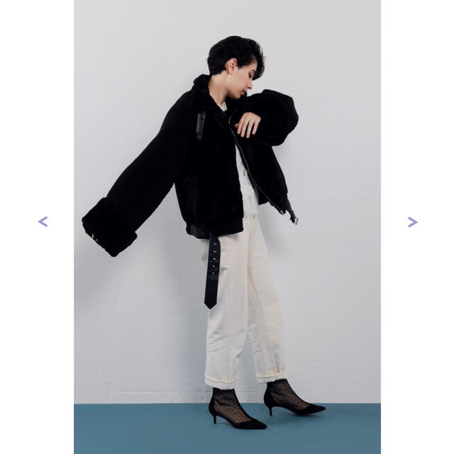 超美品 Bellevintageレザーベルトボリュームボアジャケット
