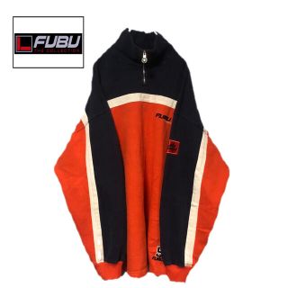 FUBU - FUBU フブ 刺繍ロゴ 90's オーバーサイズ ハーフジップ ...