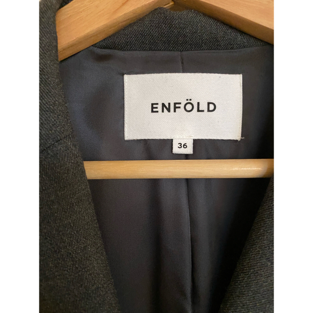 ENFOLD(エンフォルド)のエンフォルド　ウールギャバ  ドライストレートコート　チェスターコート  レディースのジャケット/アウター(チェスターコート)の商品写真