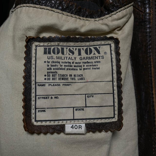 HOUSTON Brown デザインシープスキンジャケット メンズのジャケット/アウター(レザージャケット)の商品写真