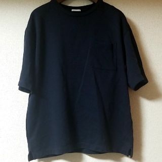 ジーユー(GU)のGU_ポンチクルーネック【ネイビー5分袖・L】(Tシャツ/カットソー(半袖/袖なし))