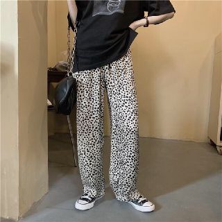 レオパード柄 パンツ レディース 韓国 ワイドパンツ 新品 未使用 イチナナ(カジュアルパンツ)