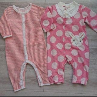 ベビーギャップ(babyGAP)の《さこ様♡専用》　　　　　　　　ナチュラル可愛い♡70 女の子 ロンパースセット(ロンパース)