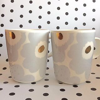 マリメッコ(marimekko)の♡マリメッコ  ウニッコ  グレー ゴールド マグカップ  marimekko(グラス/カップ)