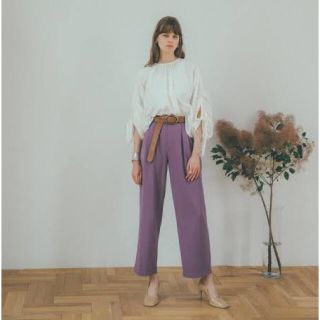 ステュディオス(STUDIOUS)の専用★CLANE即完売basic tuck pants★パープル★美品(カジュアルパンツ)