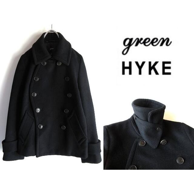 HYKE(ハイク)の美品 green 現ハイク フランス軍型 メルトンショートモーターサイクルコート レディースのジャケット/アウター(ミリタリージャケット)の商品写真