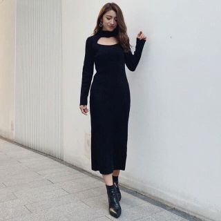 リエンダ(rienda)のrienda raglan knit tight ワンピース (ロングワンピース/マキシワンピース)