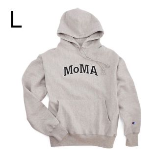 モマ(MOMA)の【Lサイズ】 海外限定 MOMA × champion パーカー グレー(パーカー)