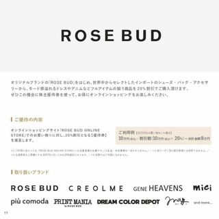 ローズバッド(ROSE BUD)のローズバッド　20％OFF（2024.5.31迄）(ショッピング)