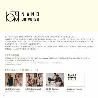 ナノユニバース(nano・universe)のナノ・ユニバース　20％OFF（2024.5.31迄）(ショッピング)
