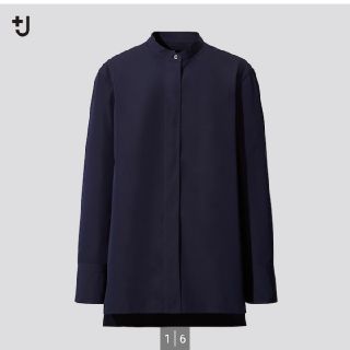 ユニクロ(UNIQLO)の＋J　スーピマコットン スタンダードカラーシャツ ネイビー XS(シャツ/ブラウス(長袖/七分))