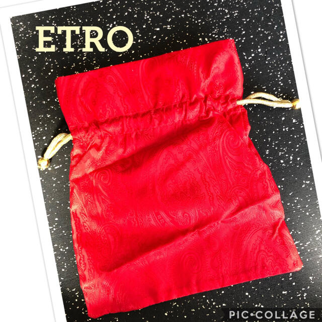 ETRO(エトロ)のエトロ　布製巾着袋　赤　ペーズリー柄 レディースのバッグ(ショップ袋)の商品写真