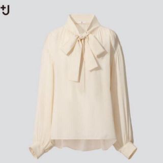 ユニクロ(UNIQLO)のユニクロ ジルサンダーコラボ +J シルクギャザーブラウス（長袖） (シャツ/ブラウス(長袖/七分))