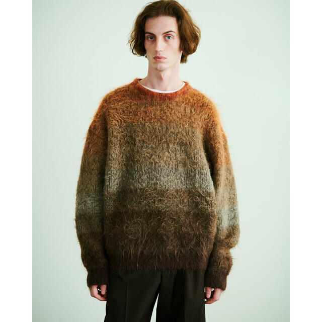 ニット/セーターyoke Gradation Border Crew Neck 22aw ...