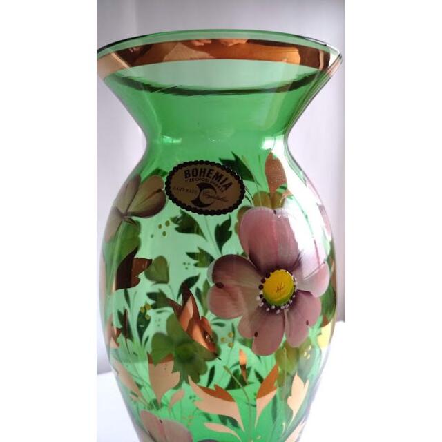 チェコスロバキア製 ボヘミアングラス 花瓶 - 花瓶
