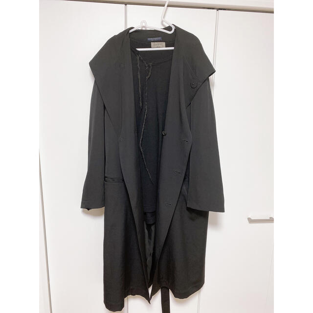 Yohji Yamamoto(ヨウジヤマモト)のYohji Yamamoto ウールギャバコート ニット 川上洋平着用 メンズのジャケット/アウター(その他)の商品写真