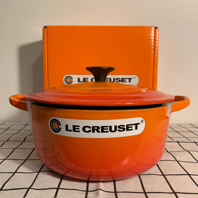 ル・クルーゼ ココットロンド オレンジ 20cm 新品未使用 元箱有り