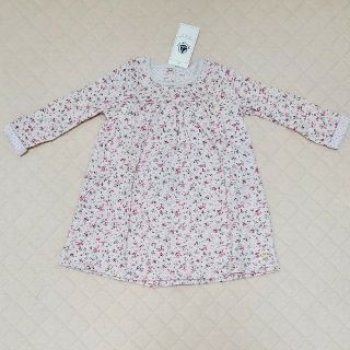 プチバトー(PETIT BATEAU)の新品タグ付★プチバトー★18M81cmコットン花柄ワンピース(ワンピース)