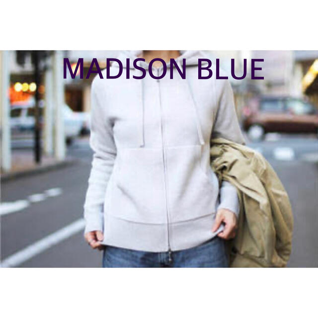 レディース【MADISONBLUE 】ウールカシミヤニットパーカー/グレー/00