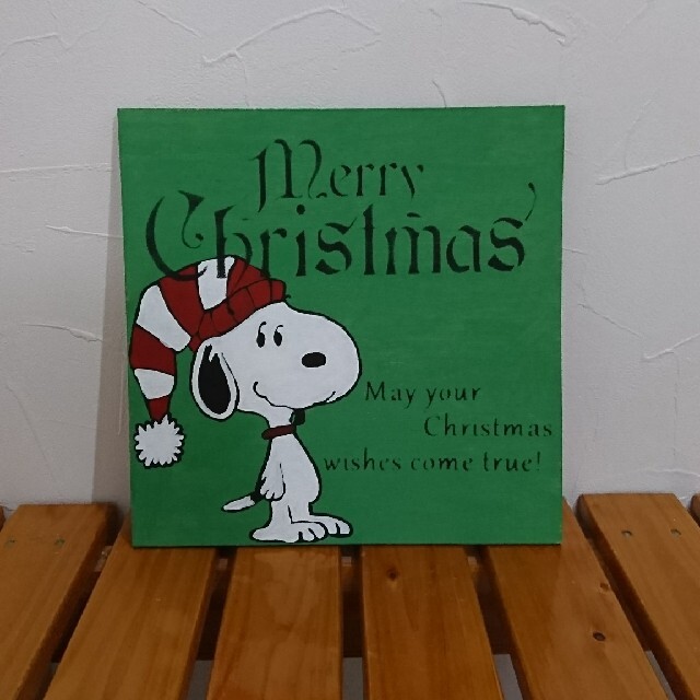 SNOOPY(スヌーピー)のスヌーピー クリスマス インテリアプレート ハンドメイドのインテリア/家具(インテリア雑貨)の商品写真