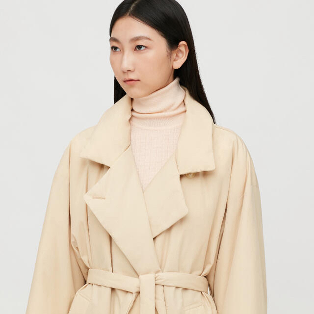 新品未使用 UNIQLO U パデットコート Sサイズ ナチュラル