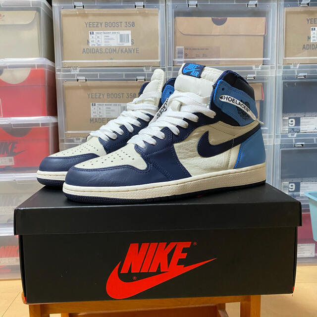 スニーカーNIKE AIR JORDAN1 オブシディアン　UNC