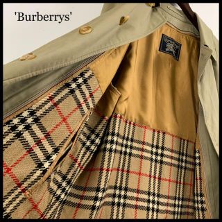 バーバリー(BURBERRY)のBURBERRY バーバリー ステンカラーコート カーキ ライナー付き 裏地総柄(ステンカラーコート)