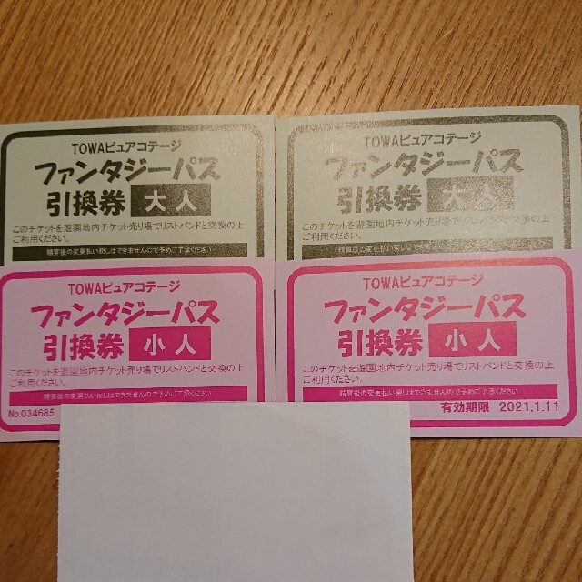 那須ハイランドパークファンタジーパス引換券