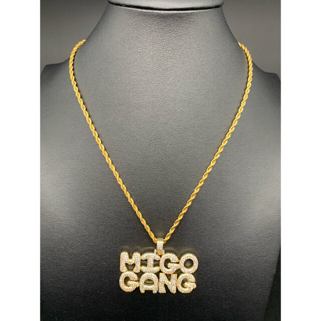 migos ミーゴス Gang ヒップホップ ブリンブリン ネックレス ゴールド