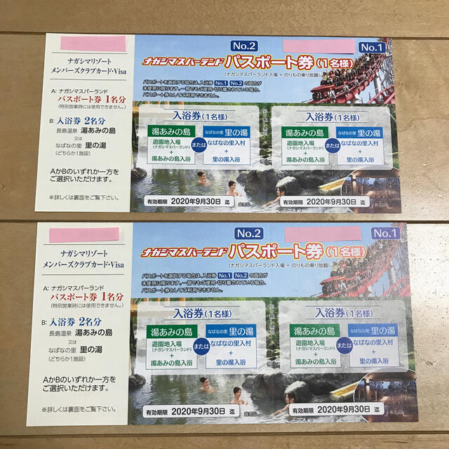 施設利用券ナガシマスパーランド　パスポート