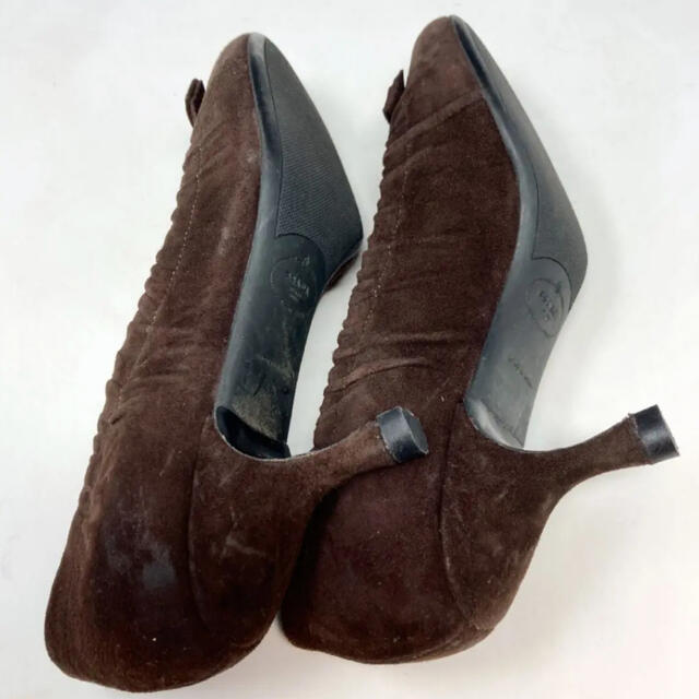 PRADA(プラダ)のプラダ　パンプス　スエード　リボン　ブラウン レディースの靴/シューズ(ハイヒール/パンプス)の商品写真