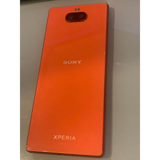 ソニー(SONY)のXperia8 オレンジ simロック解除済 美品(スマートフォン本体)