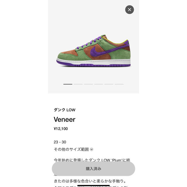 NIKE(ナイキ)のNIKE DUNK LOW Veneer ナイキ ダンク ベニア 24cm メンズの靴/シューズ(スニーカー)の商品写真