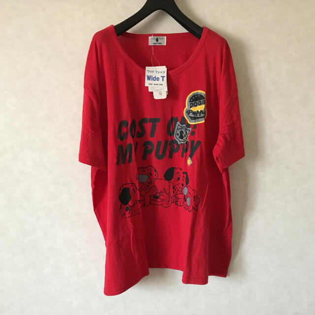 Disney(ディズニー)の【新品】101匹わんちゃん★赤ワイドTシャツ レディースのトップス(Tシャツ(半袖/袖なし))の商品写真