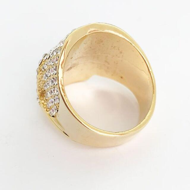 ドクロ　リング　指輪　ラインストーン　ゴールド　骸骨　17号 メンズのアクセサリー(リング(指輪))の商品写真