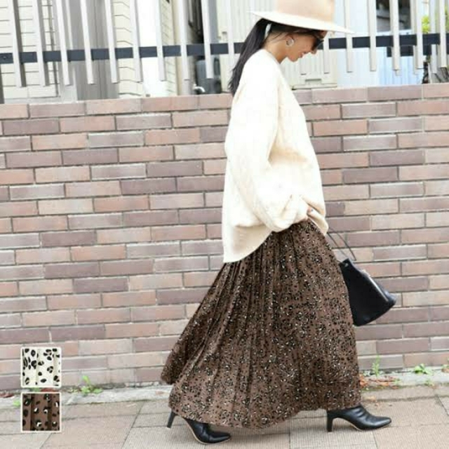 ZARA - cocaコカ プリーツスカートロングスカート レオパード柄 ヒョウ