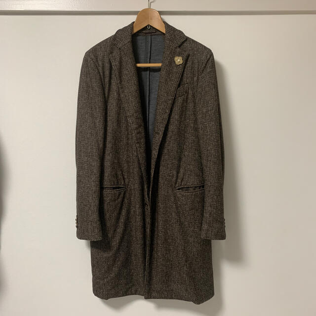 メンズLARDINI チェスターコート ハウンドトゥース UNITED ARROWS