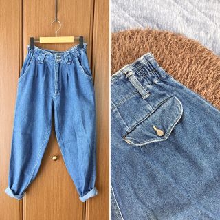 アダムエロぺ(Adam et Rope')の希少 90'sVintage Pleats ハイライズ テーパードデニムパンツ(デニム/ジーンズ)