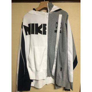 サカイ(sacai)のNIKE sacai hoodie White×Navy サイズXL(パーカー)