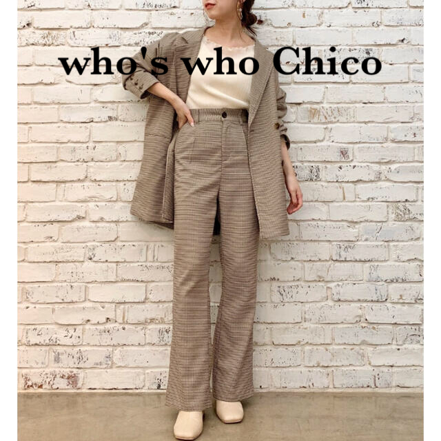 who's who Chico(フーズフーチコ)のはな様専用☆値下げwho's who Chico ハイウエストカラーフレアパンツ レディースのパンツ(カジュアルパンツ)の商品写真