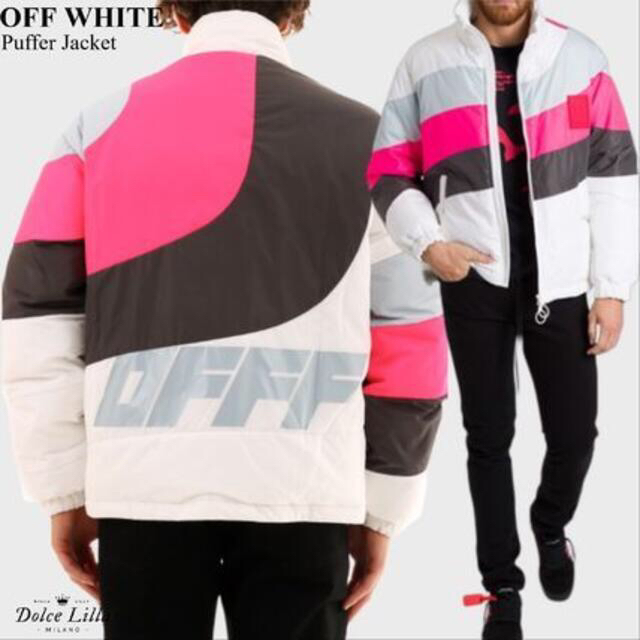 新品 タグ付 off-white PUFFER ロゴ ダウン ジャケット M L 大好き