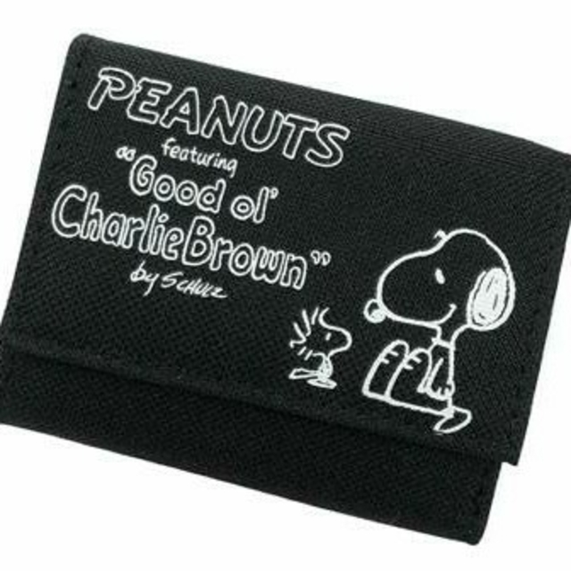 SNOOPY(スヌーピー)の★新品★ ◆SNOOPYスヌーピー   コンパクト３つ折り財布  ブラック レディースのファッション小物(財布)の商品写真