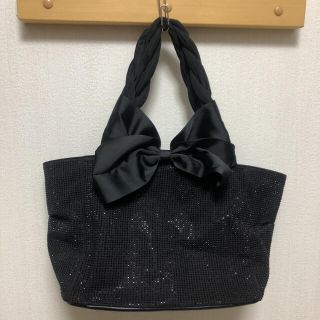 トゥービーシック(TO BE CHIC)のTOBECHIC スパンコールリボンバッグ(トートバッグ)